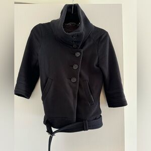 Community Aritzia organic cotton sweatshirt turtleneck cowl neck jacket